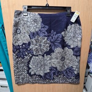 Talbots Sz 12P Floral Print Pencil Skirt Cotton Silk Blend Career Wear Linef‎